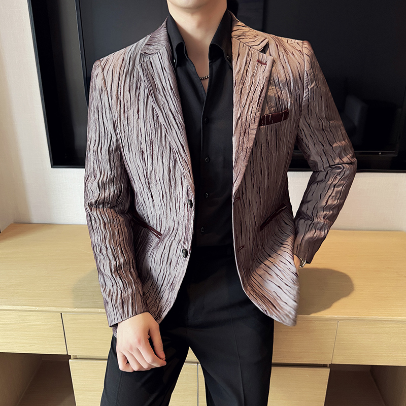 Men'S Grooming Trends - Koreanische Trend 3D Plissee Anzug Jacke