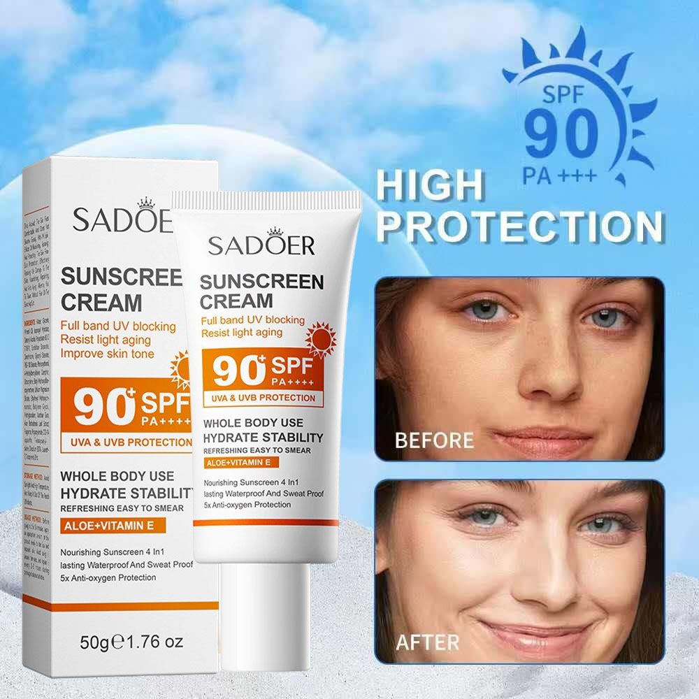 Face Moisturizer Spf - Sadoer Sonnenschutzcreme mit hohem Schutz LSF