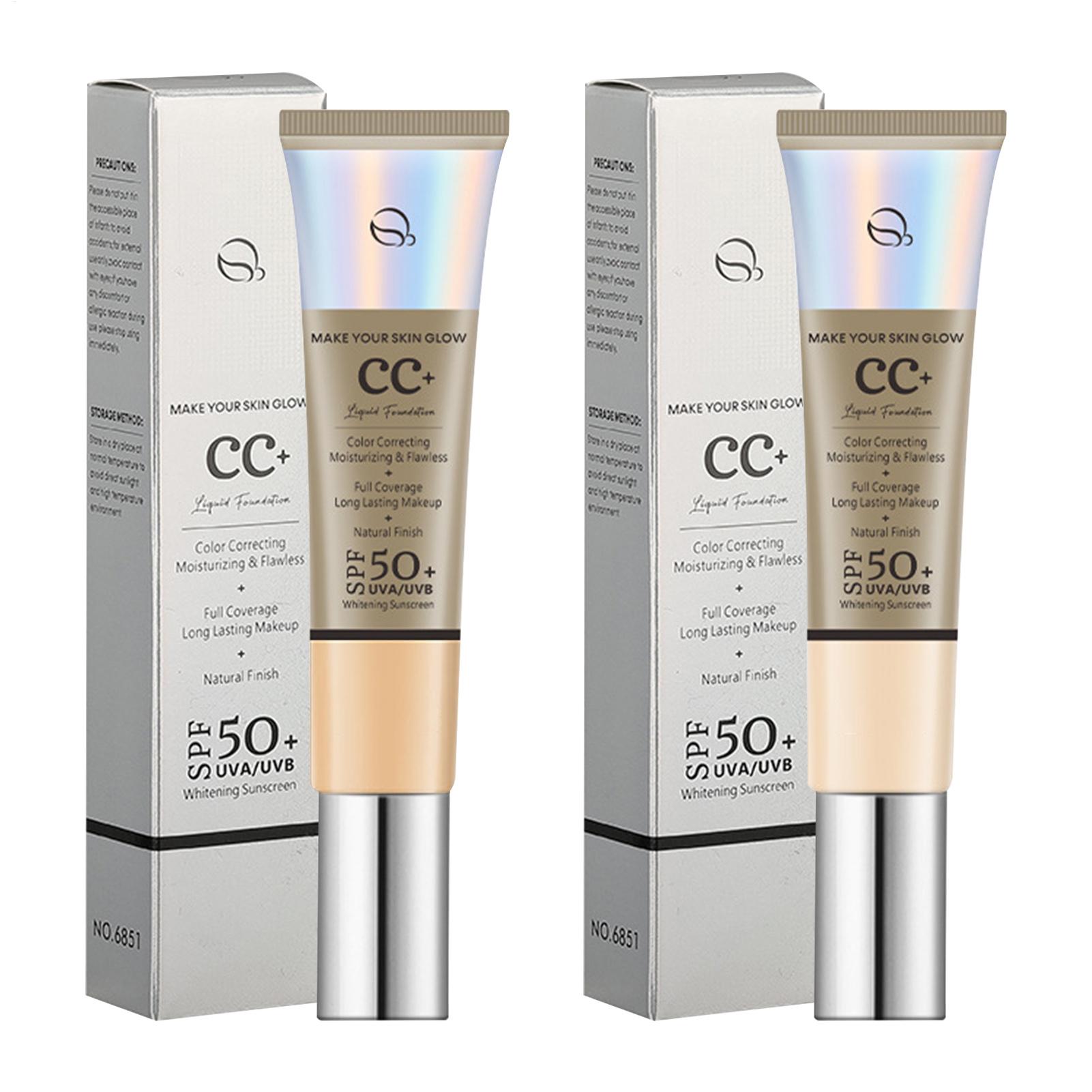 Face Moisturizer Spf - CC Cream Foundation SPF 50, Sonnenschutz-Foundation,